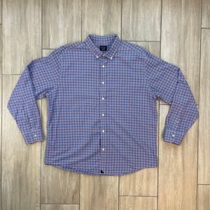 Untuckit Men’s XXL Plaid Button Down Shirt Long Sleeve Cotton Blue Red Check